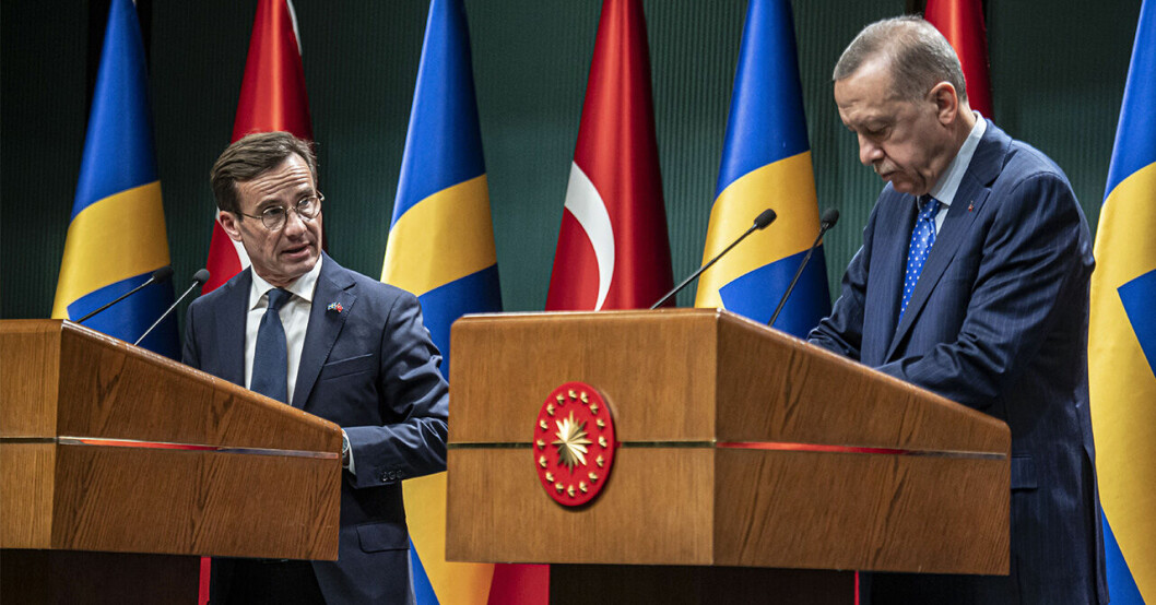 Ulf Kristersson träffar Turkiets president Erdogan.
