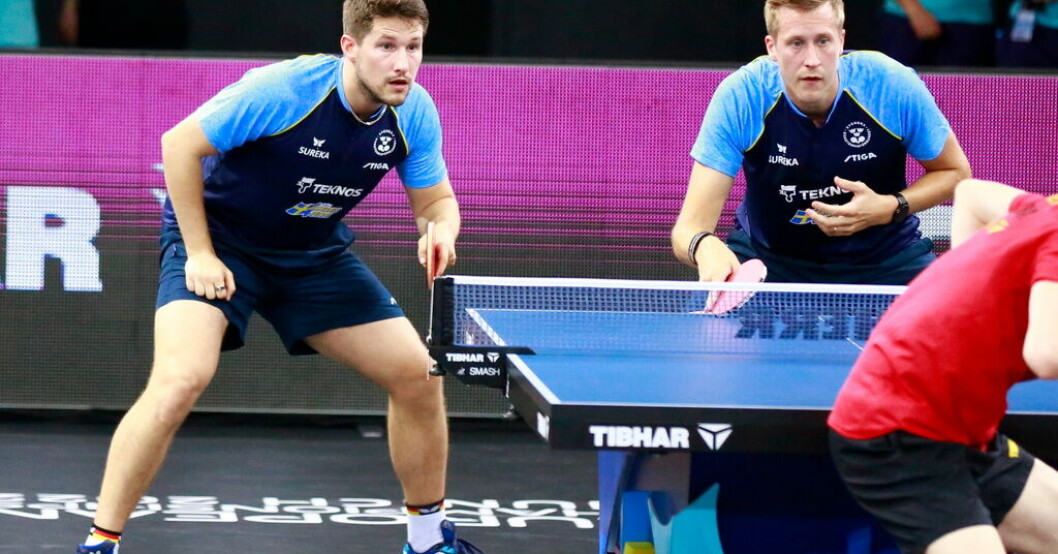 Kristian Karlsson och Mattias Falck föll i VM-kvarrtsfinalen i Durban. Arkivbild. Mästarparet utslaget i bordtennis-VM