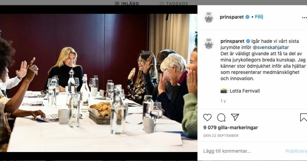 Prinsessan Sofias miss – gick ut med beskedet för tidigt Kristin Kaspersen på möte inför Svenska hjältar-galan.