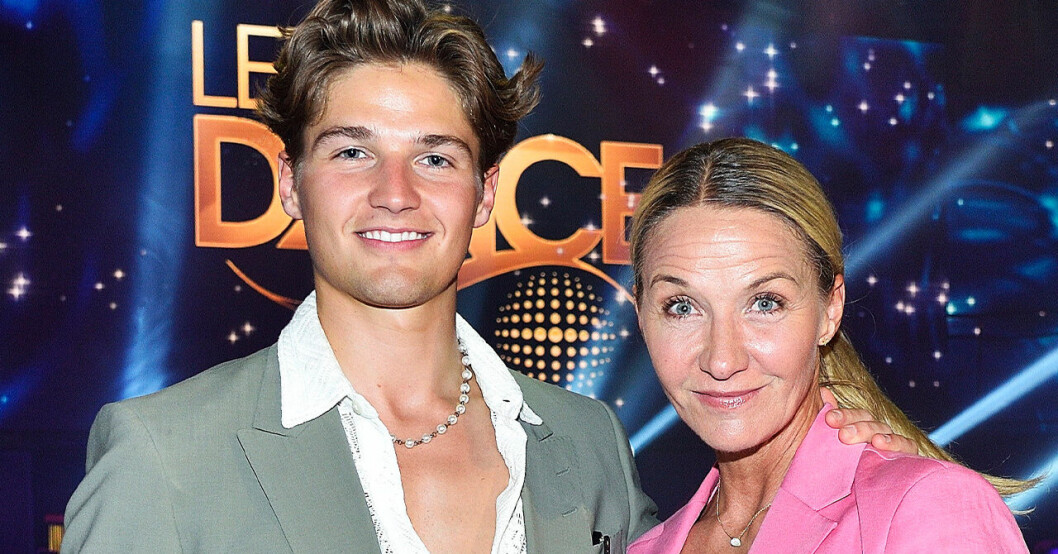 Mor och son på Let's Dance. Kristin Kaspersen med sonen