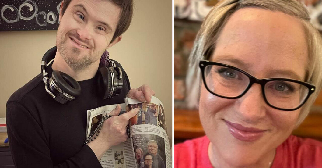 <strong>Nick håller i tidningen med reportaget om honom och Kristin Schoonveld.</strong> Nick och Kristin Schoonveld