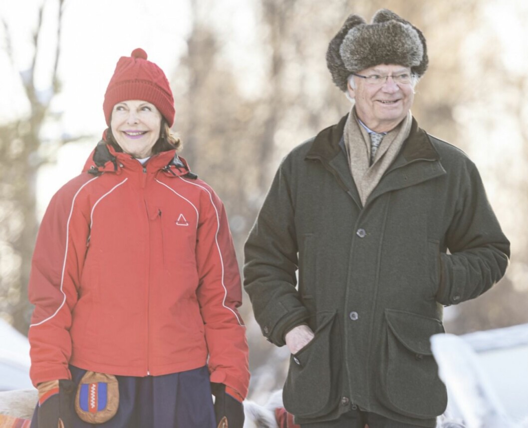 FOTO: Naina Helén Jåma/ TT Kungen och drottningen i jokkmokk