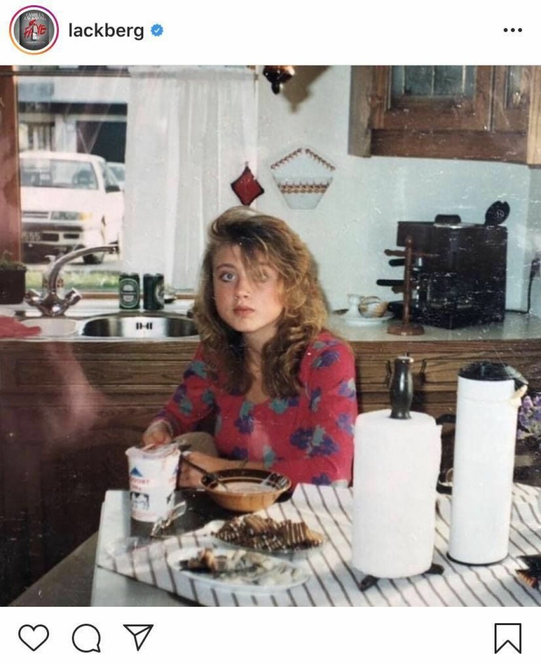 FOTO: Instagram Camilla Läckberg på 80-talet