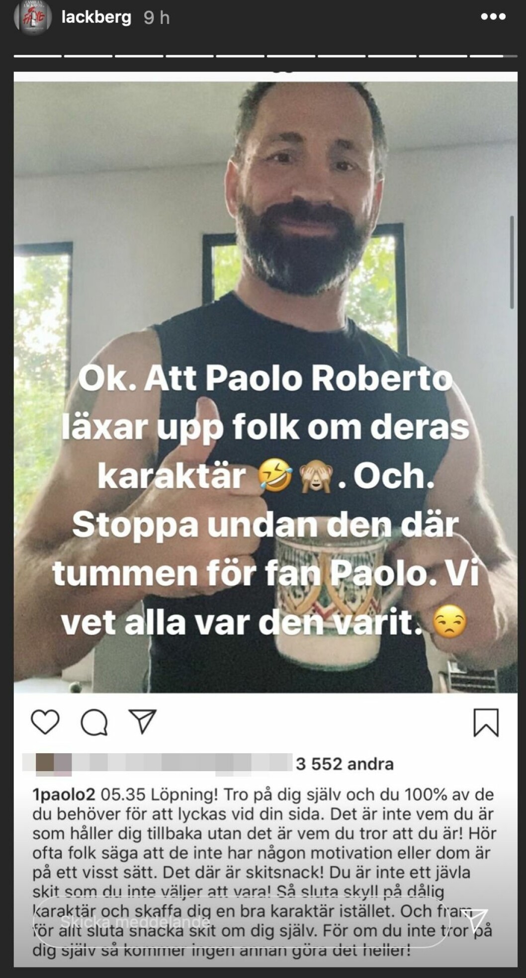 Camilla Läckberg om Paolo Roberto