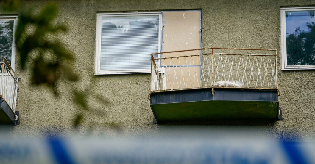 Lägenheten i centrala Ulricehamn där dramat utspelade sig i höstas. Två män bröt sig in lägenhet – 22-åring frias för dubbeldråp