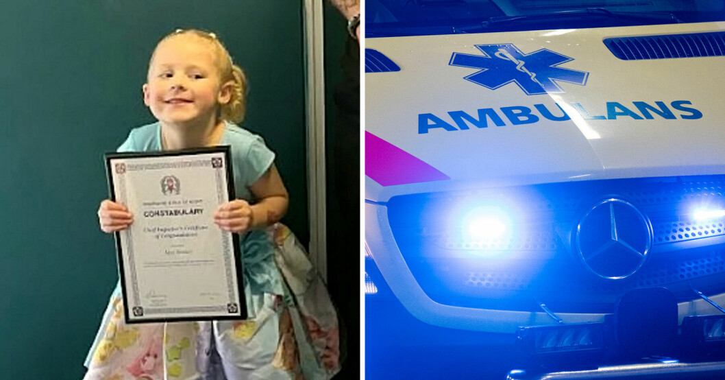 Mya blev en hjälte när hon ringde ambulans