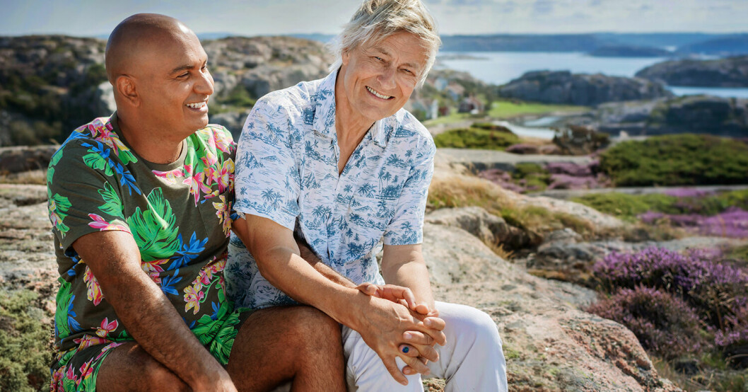Junior och Lars på sin sommarö.