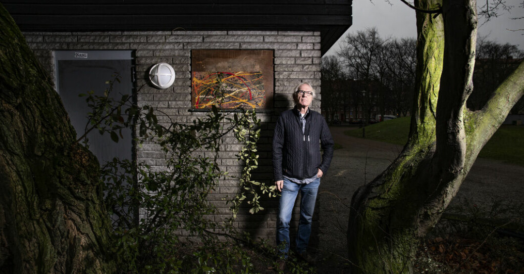 Lars Vilks, svensk konceptkonstnär, konstkritiker, filosofie doktor i konstvetenskap, författare och debattör. Gick bort år 2021. Arkivbild. Lars Vilks verk visas i Höganäs