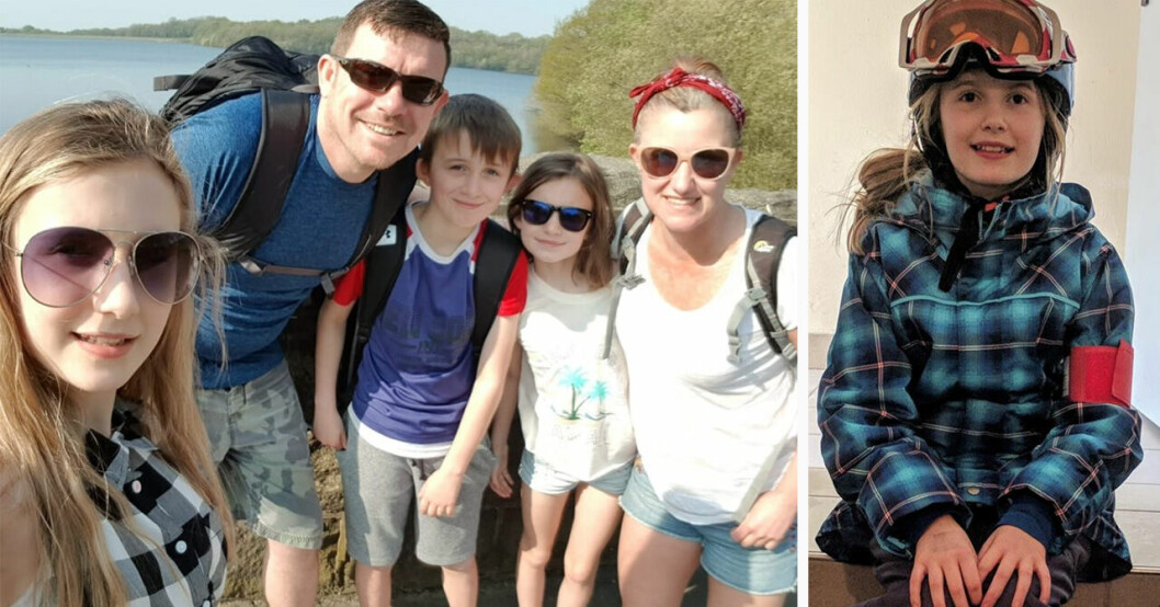 Lauren Menzies med sin familj.