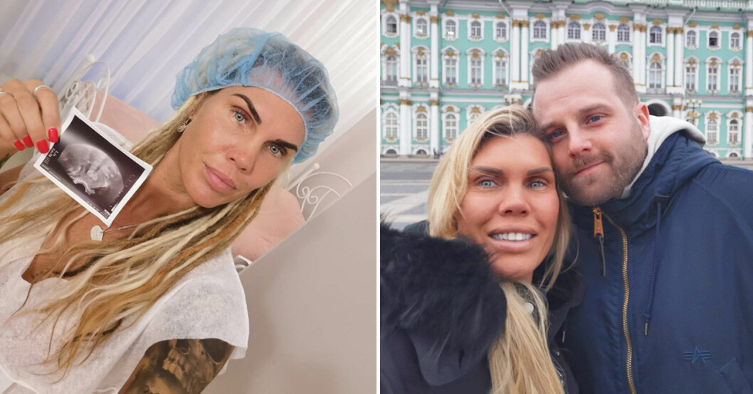 Mikaela med maken Peder i Ryssland. Mikaela Laurén med maken Peder.