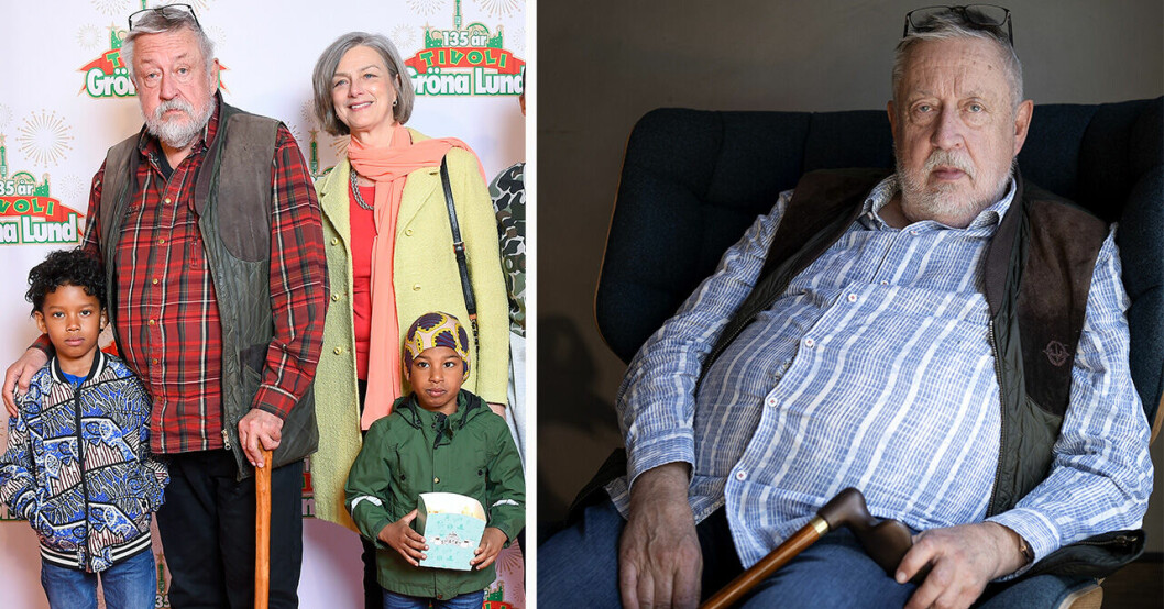 Leif GW Persson, Kim Persson och barnbarnen Malakai och Francis Vimmel.