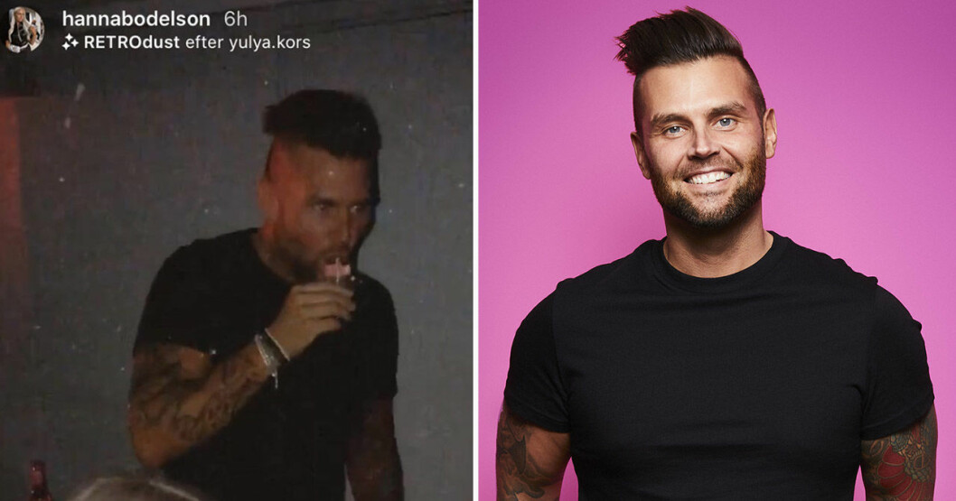 Big Brother-Lennie festade med Hanna i fredags. <strong>Foto: Instagram & TV4.</strong> Lennie Hansson från Big Brother.