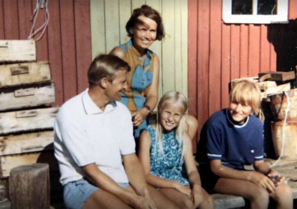 Lars Lerin med familjen som barn.