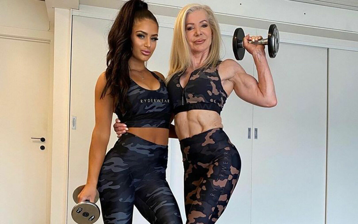 Lesley och barnbarnet Tia. Lesley Maxwell och barnbarnet Tia.