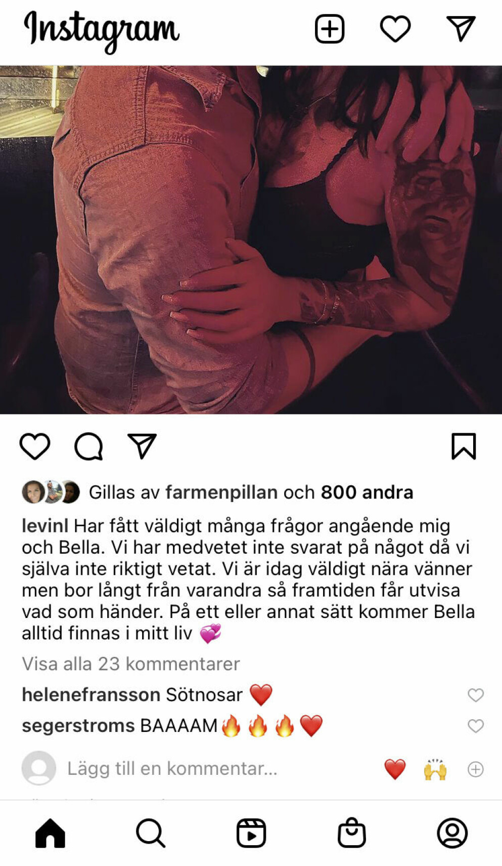 Foto: Instagram Levins inlägg på Instagram