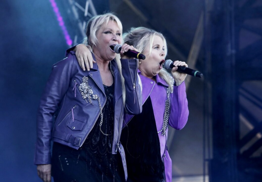 Lili och Susie Päivärinta, Lili & Susie på scen Vimmel från Musikfestival Tillbaka till 80-talet. FOTO: Patrik Österberg/TT