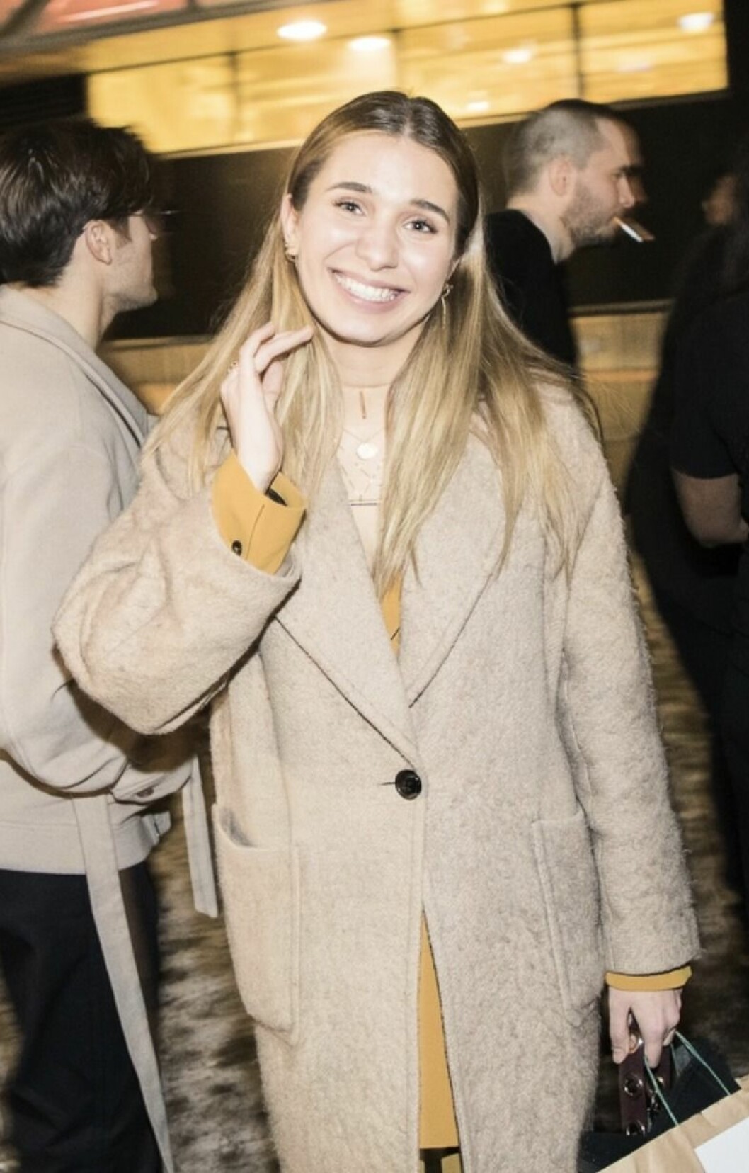 FOTO: Ola Axman/TT Linnea Widmark i beige kappa