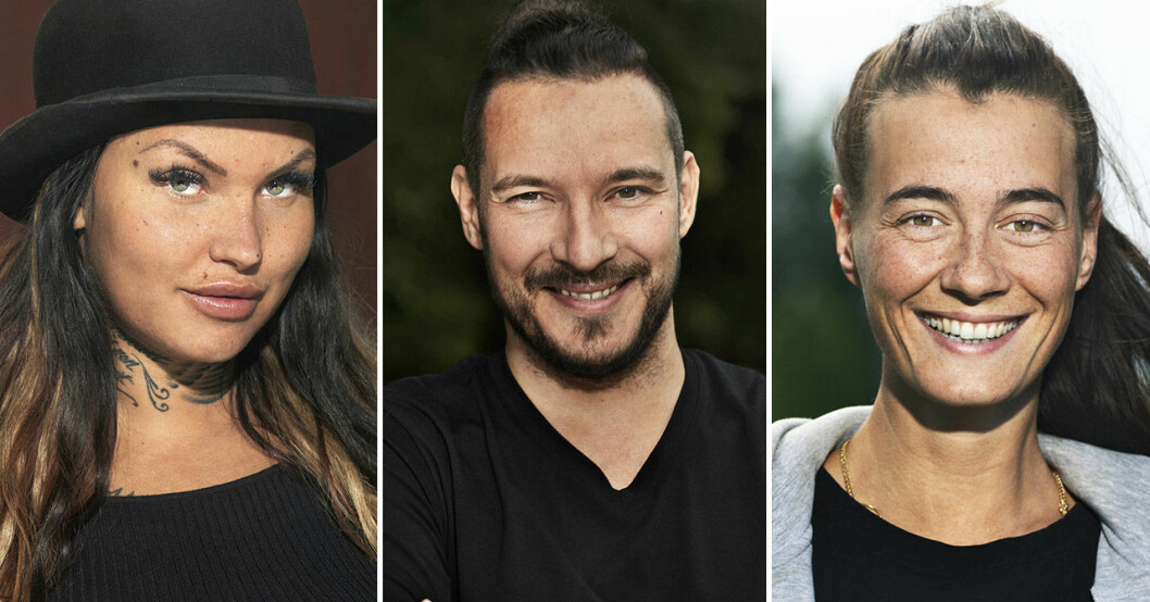 Linnea, Alexander och Syliane. Linnea Landström, Alexander Vörös och Syliane Duval i Farmen 2017.