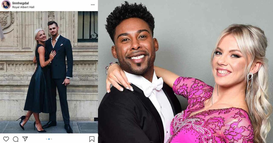 Linn Hegdal och pojkvännen Jacob Persson till vänster, och med John Lundvik som hon dansar med i år. Linn Hegdal och pojkvännen Jacob Persson till vänster, och med John Lundvik som hon dansar med i år.