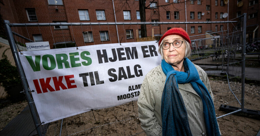 Lisbeth Saugmann framför seniorkollektivet. Lisbeth, 80, på "gettolistan" – måste flytta