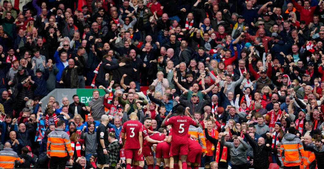 Liverpool kommer spela nationalsången på kung Charles kröningsdag på lördag. Arkivbild. Liverpool spelar "God save the King" inför matchen