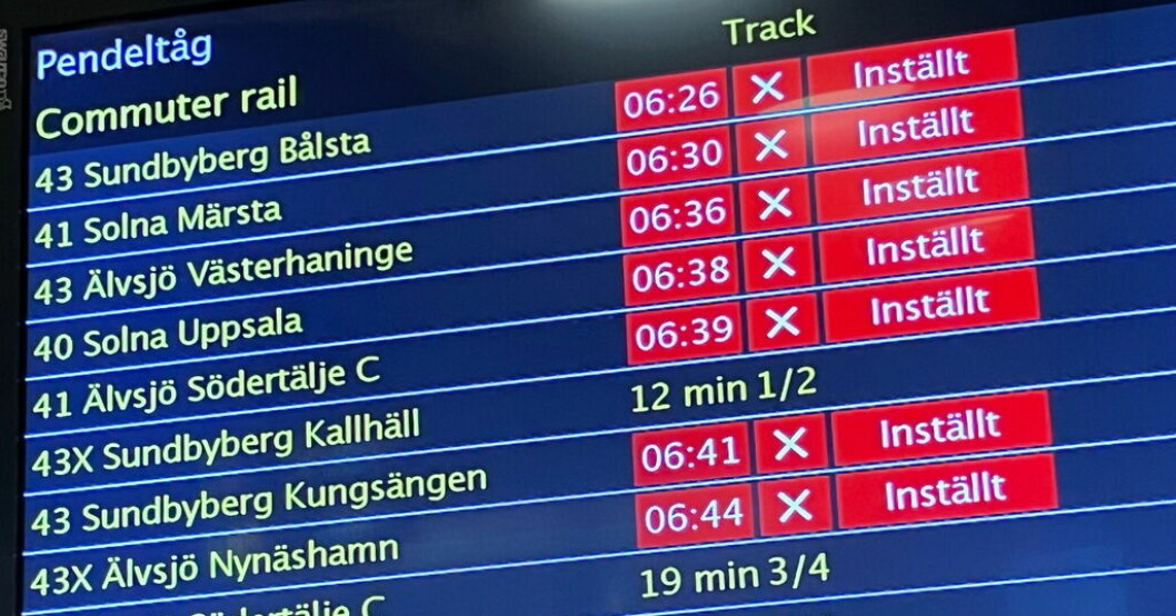 Strejkdag två – fyra av fem pendeltåg inställda