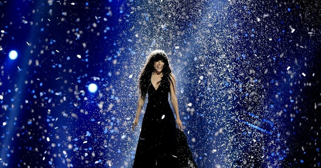Loreen vid segern i Baku 2012. "Euphoria" den mest spelade vinnarlåten