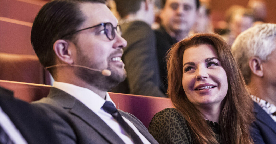 Jimmie Åkesson tillsammans med Louise Erixon.