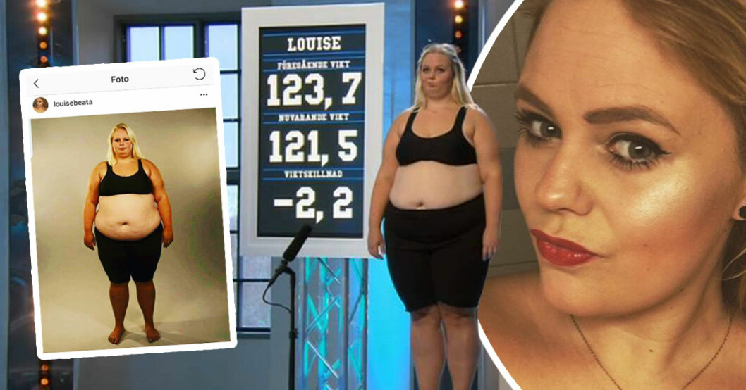 Louise Carlén från Biggest loser 2015 kritiserar nu sig själv för att hon inte lyckades hålla sin vikt efter programmet.