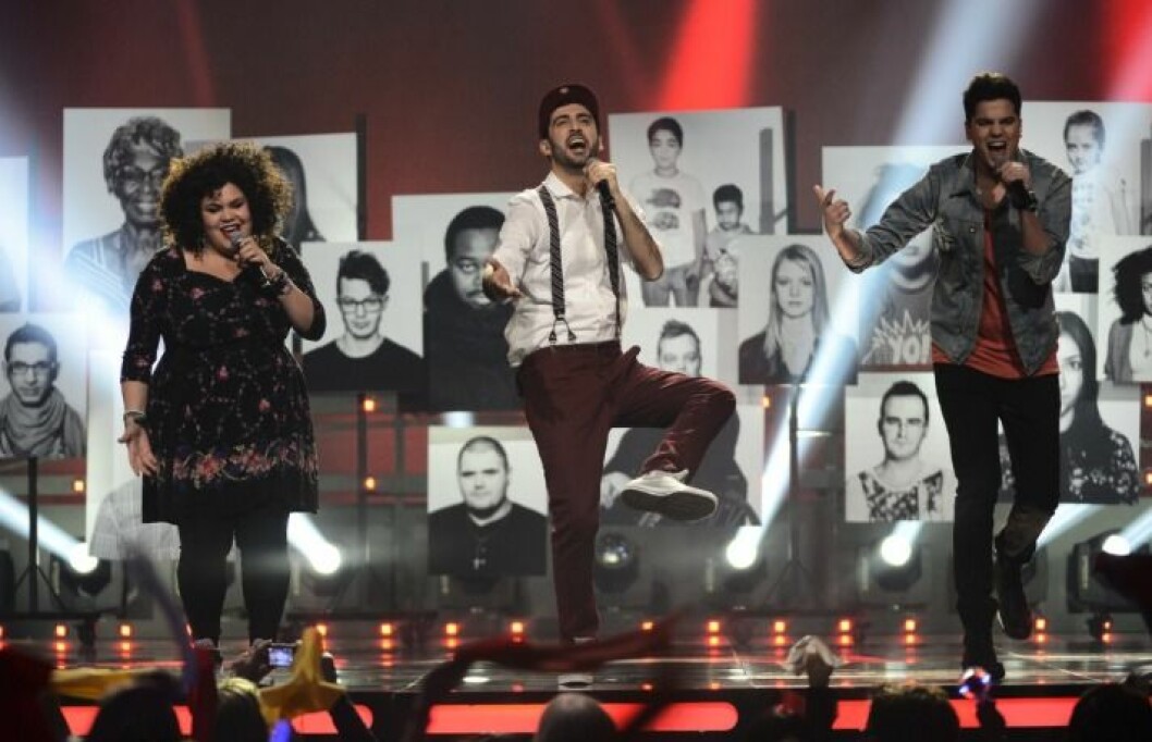 Loulou Lamotte, Behrang Miri och Oscar Zia i Melodifestivalen 2013. FOTO: Jessica Gow/TT Loulou Lamotte, Behrang Miri och Oscar Zia i Melodifestivalen 2013.