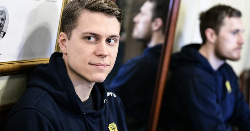 Lucas Pellas, och i bakgrunden Albin Lagergren, är skadade och missar veckans handbollslandskamper. Arkivbild. Lagergren och Pellas missar landskamper