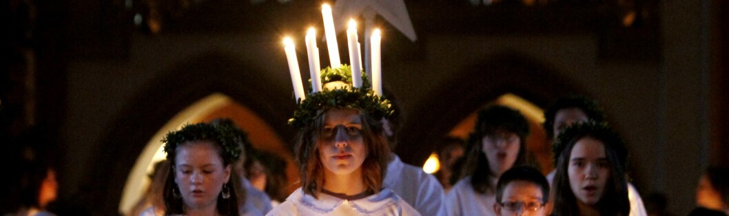 Luciafirandet i Ödeshög blev allt annat än fridsamt – bilden är tagen vid ett annat tillfälle. Foto: All Over Press Lucia i Sverige
