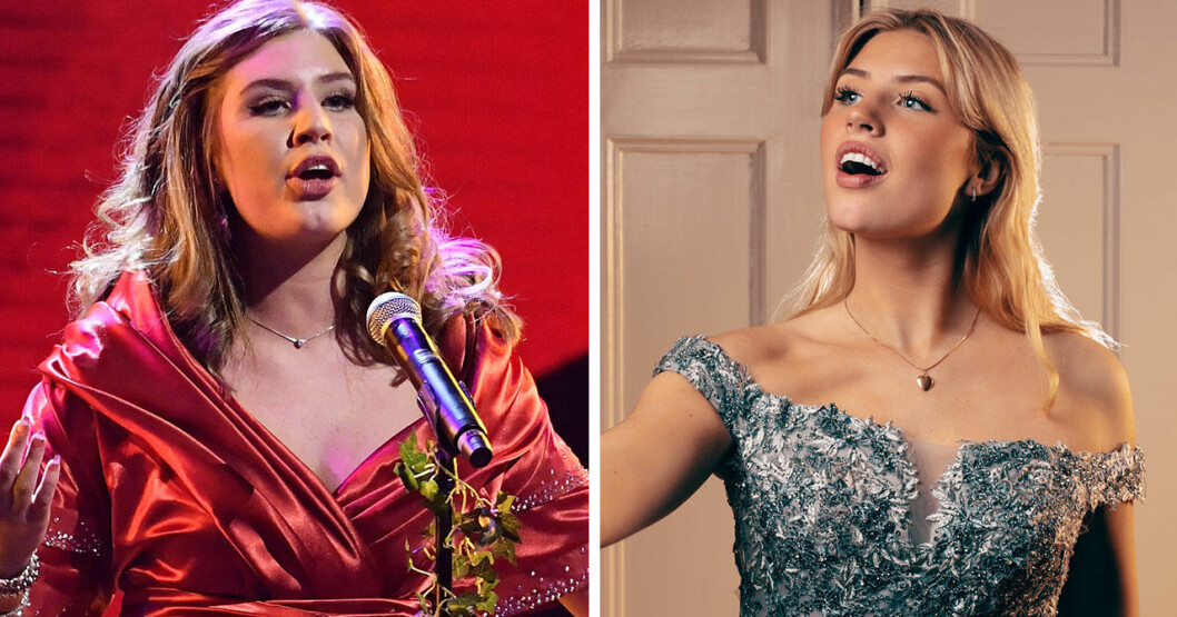 Madeleine i Talang 2018 och hur hon ser ut 2020. Foto: TT & Privat. Madeleine Hilleard i Talang 2018 och hur hon ser ut 2020.