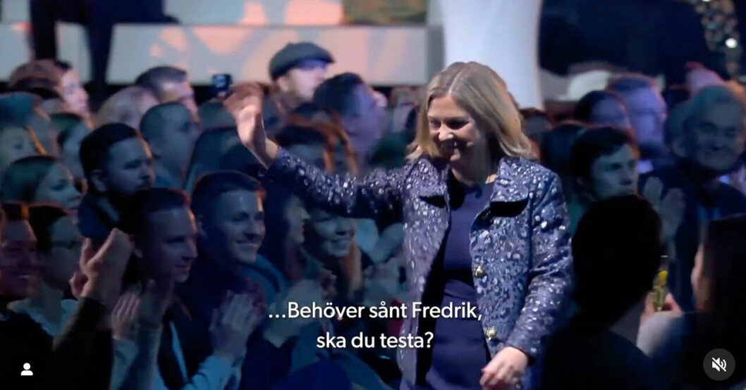 Magdalena Andersson gjorde entré till publikens jubel i Avicii Arena under torsdagen. Magdalena Andersson.