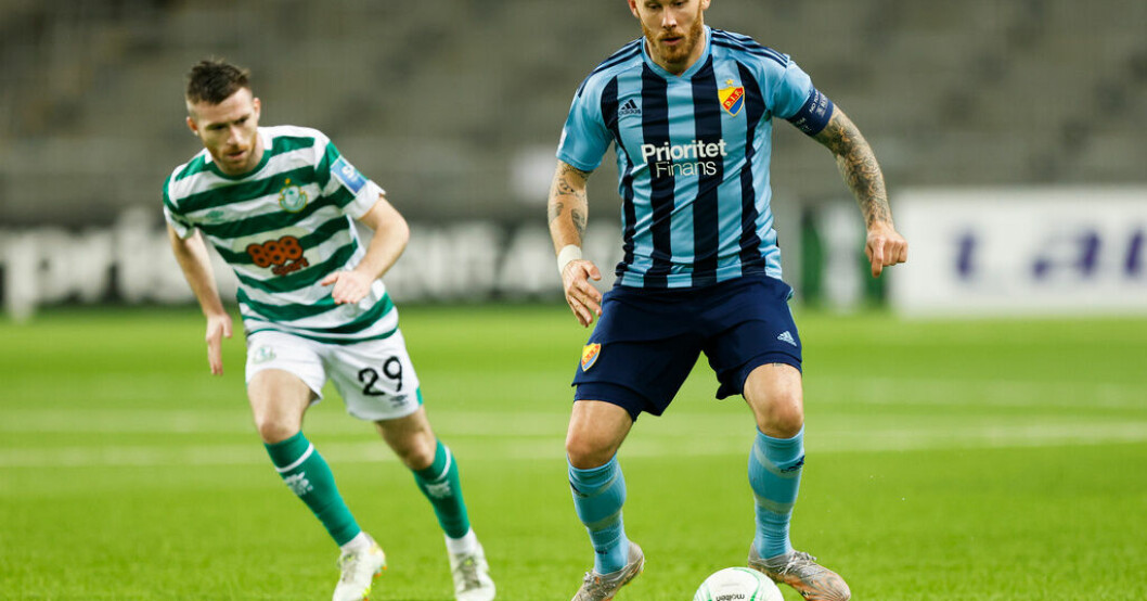 Magnus Eriksson och hans Djurgården ställs mot Lech Poznan i åttondelsfinalen av Conference League. Arkivbild. Polskt motstånd för Djurgården