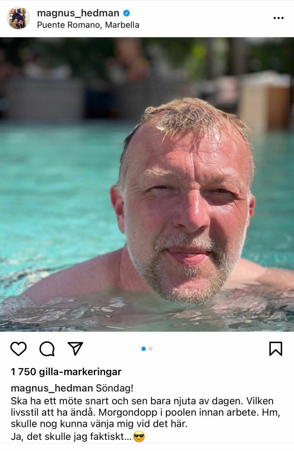 <span class=" italic" data-lab-italic_desktop="italic">Magnus Hedman lämnade Sverige för Marbella efter uppbrottet från ex-flickvännen. Foto: Magnus Hedman/Instagram</span>
