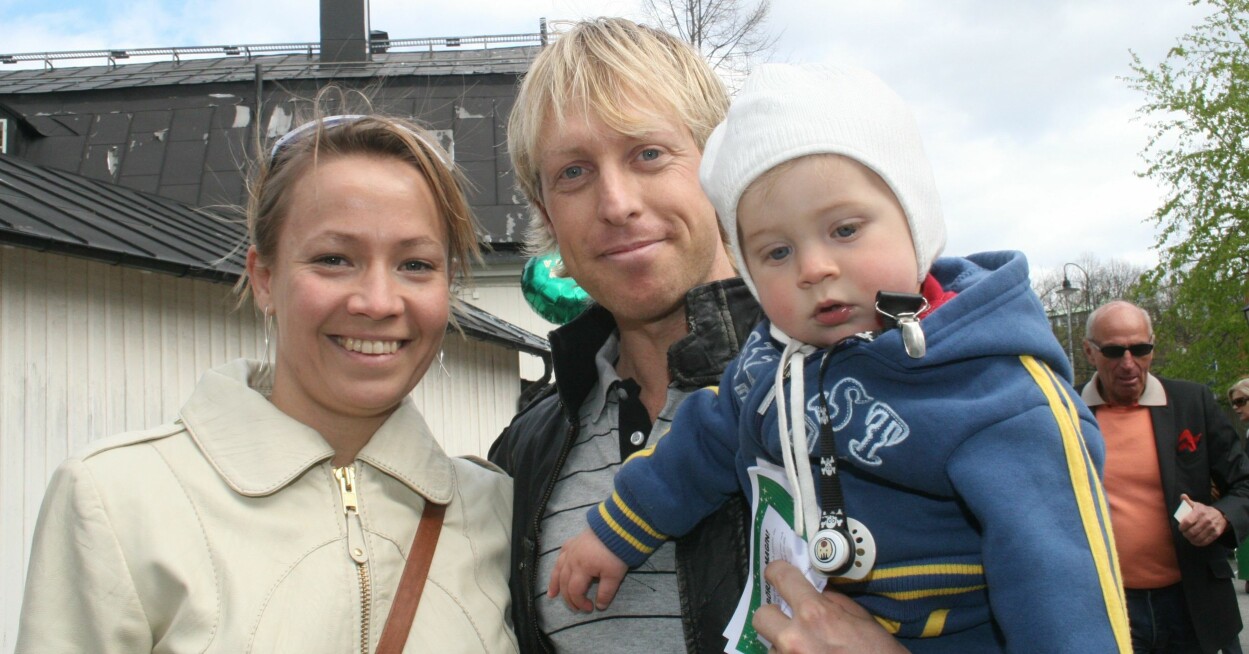 André och Malin med sonen Theo. Malin Pops, André Pops, Theo Pops
