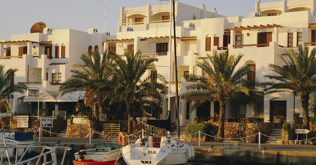 Mallorca hamn och hus.
