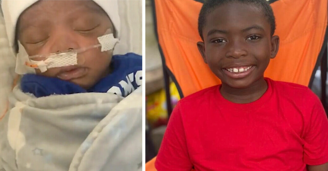 Malone, 8, var med och förlöste sin egen lillebror i hemmet