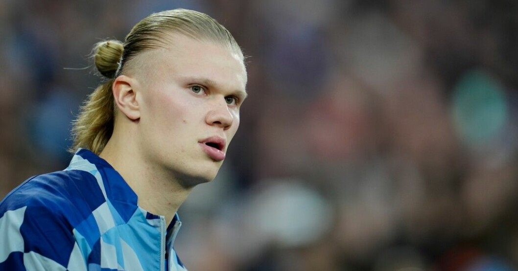 Manchester Citys Erling Braut Haaland. Arkivbild. Haaland redo för spel igen