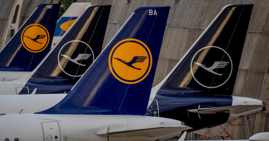 Många Lufthansaplan blir strandade på fredag. Arkivbild. Lufthansa ställer in 1 200 avgångar