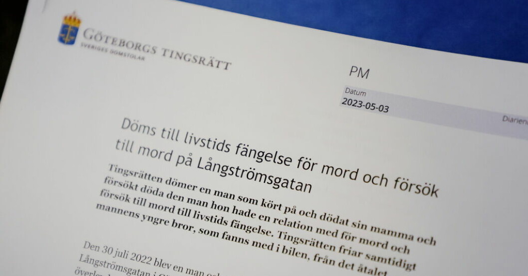 Mannen som dömdes till livstid i Göteborgs tingsrätt överklagar nu. Arkivbild. 22-åring överklagar dom efter mord på mamma