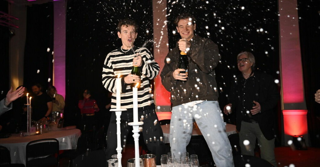 Marcus & Martinus firade med champagnesprut på efterfesten i Lidköping. Så följer "vuxnare" Marcus & Martinus upp segern