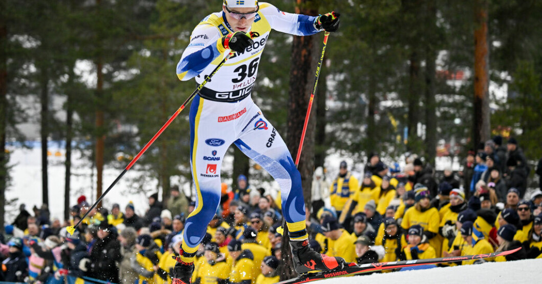 Marcus Grate under tävlingarna i Falun. Arkivbild. Skideliten körde in 100 000 till Ukraina