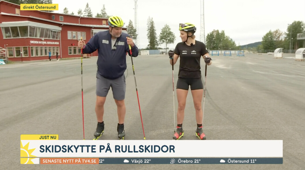 Marcus Noterius vågade sig på skidskytte på rullskridskor. Marcus Noterius vågade sig på skidskytte på rullskridskor.