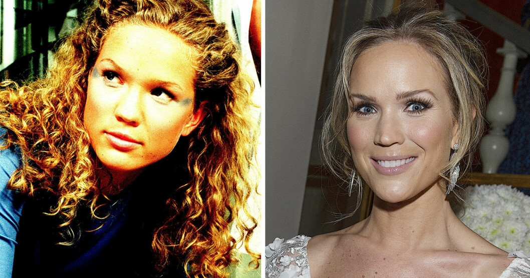 Marie Serneholt 1999 och 2020. <strong>Foto: TT.</strong> Marie Serneholt som barn och som vuxen.