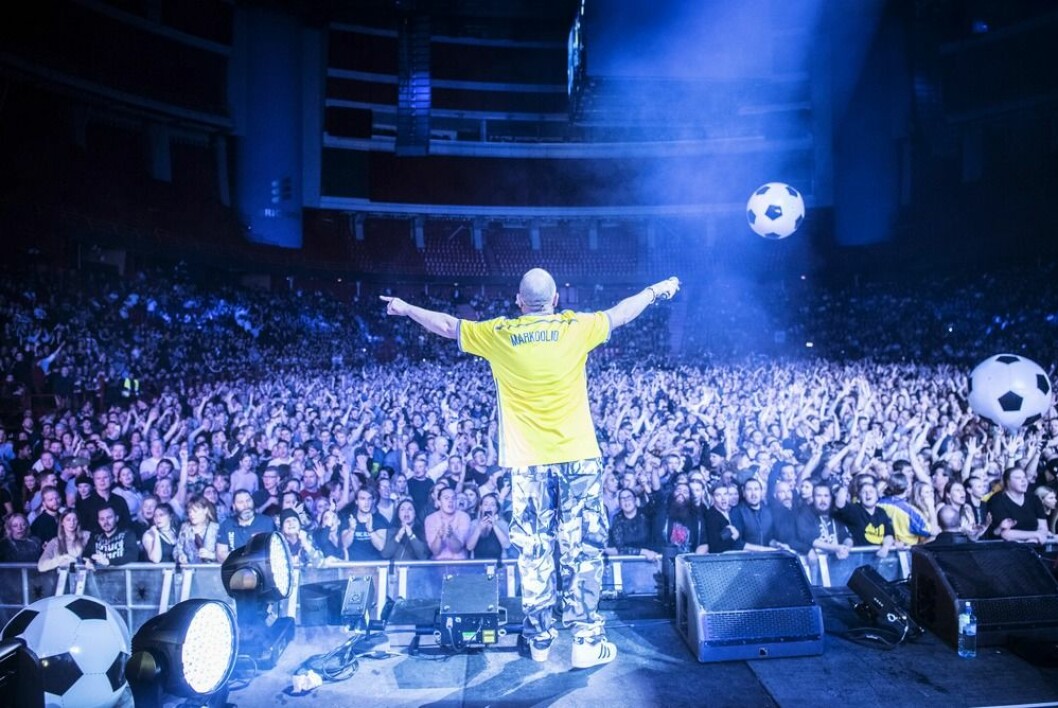 Marko Lehtosalo “Markoolio”, under sin konsert i Globen. FOTO: Andreas Bardell/TT Marko Lehtosalo "Markoolio", under sin konsert i Globen.