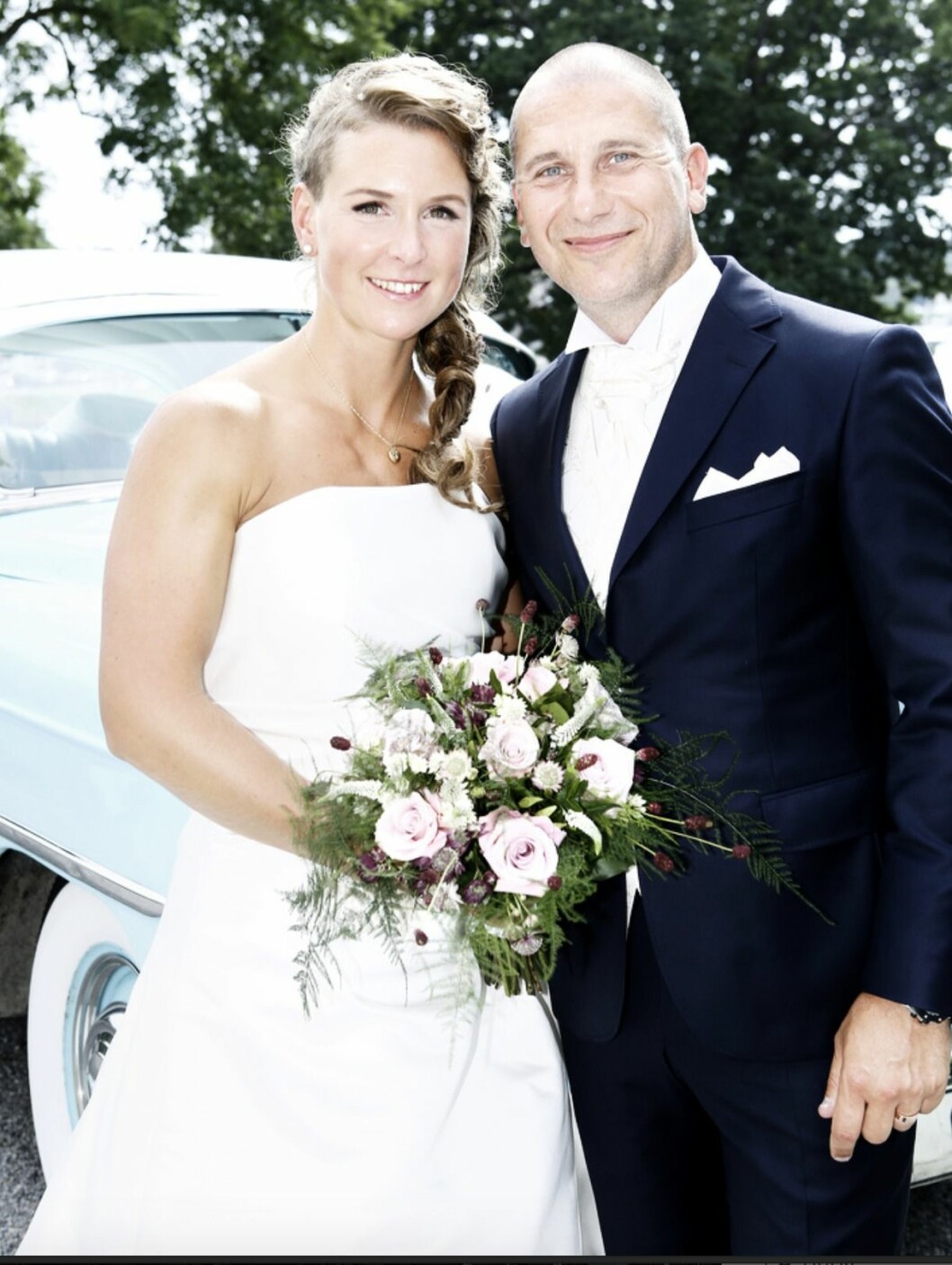 Marko och Jessica på deras bröllop. FOTO: Patrik Österberg/TT Marko och Jessica gifter sig