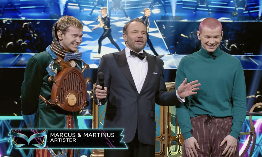 Marcus, David Hellenius och Martinus. Marcus och Martinus som Spelmannen