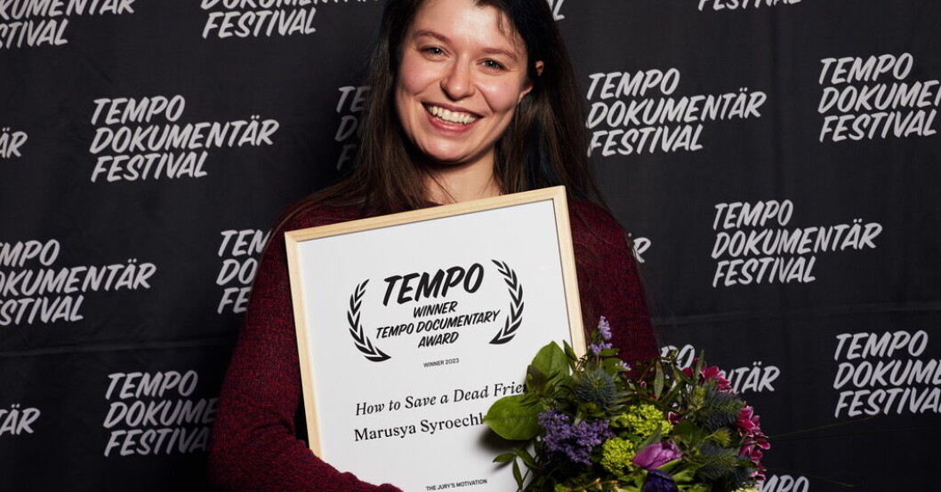 Marusya Syroechkovskaya vann årets "Tempo documentary award" på Tempo Dokumentärfestivals 24:e upplaga i Stockholm. Pressbild. Prisas för förortslivet i dagens Ryssland
